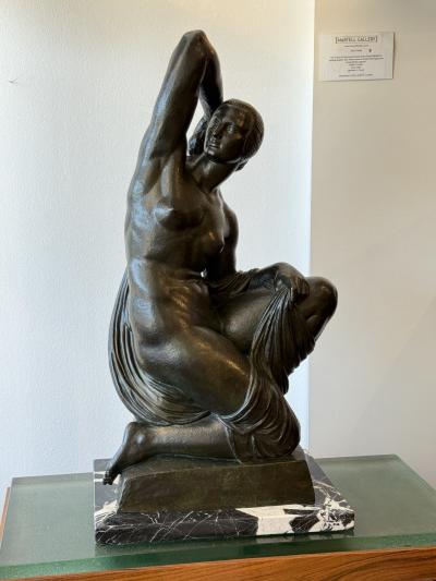 Jo Descomps French Art Deco Cire Perdue Bronze Nude by Jo Descomps