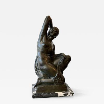 Jo Descomps French Art Deco Cire Perdue Bronze Nude by Jo Descomps