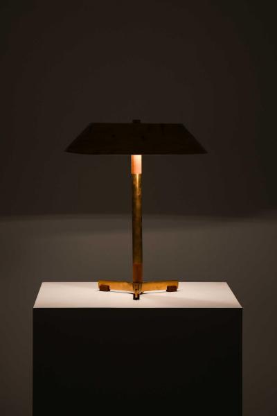 Jo Hammerborg Pair of Jo Hammerborg Table Lamps in Brass and Teak by Fog M rup 1950s