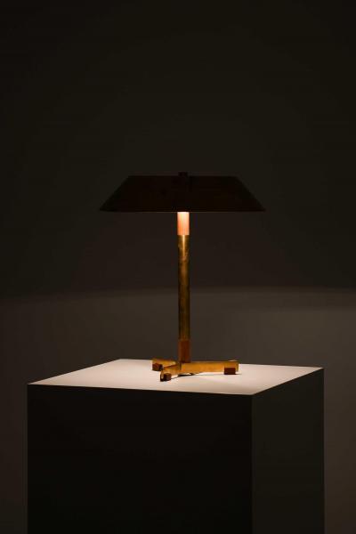 Jo Hammerborg Pair of Jo Hammerborg Table Lamps in Brass and Teak by Fog M rup 1950s