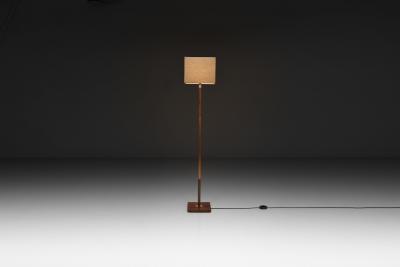 Jo Hammerborg Wood Veneer and Copper Kardinal Floor Lamp by Jo Hammerborg Denmark 1960s