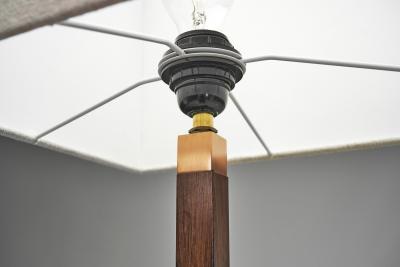 Jo Hammerborg Wood Veneer and Copper Kardinal Floor Lamp by Jo Hammerborg Denmark 1960s