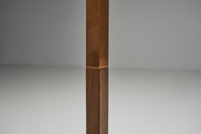 Jo Hammerborg Wood Veneer and Copper Kardinal Floor Lamp by Jo Hammerborg Denmark 1960s