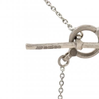 Jo Hayes Ward Champagne Diamond Prismatic White Gold Hex Crescent Necklace Jo Hayes Ward
