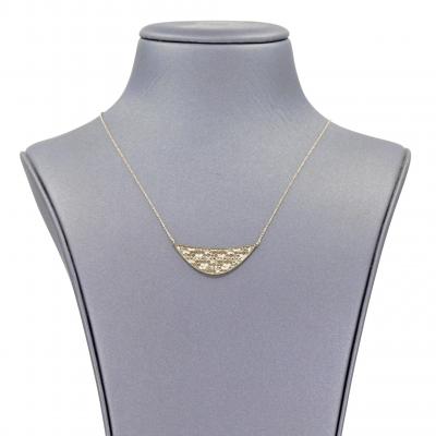Jo Hayes Ward Champagne Diamond Prismatic White Gold Hex Crescent Necklace Jo Hayes Ward