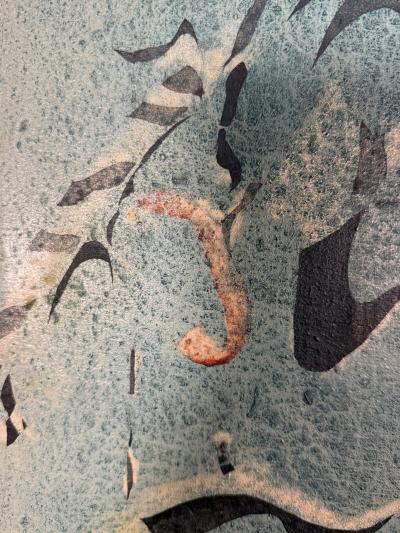 Joan Mir MID CENTURY ABSTRACT DOUBLE SIDED CANVAS PAINTING IN THE MANNER OF JOAN MIRO