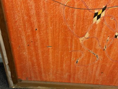 Joan Mir MID CENTURY ABSTRACT DOUBLE SIDED CANVAS PAINTING IN THE MANNER OF JOAN MIRO