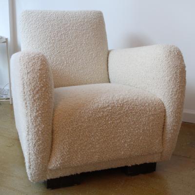 Joanna Frank Cr me Boucl 1940s Danish Club Chair