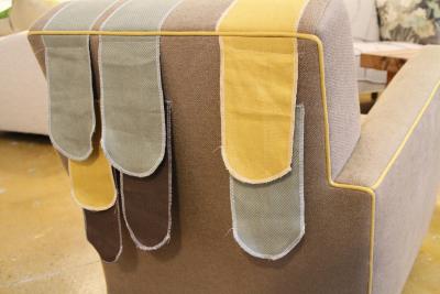 Joanna Frank Danish Club Chair Coffee Pills with Maki Yamamoto Couture Textile