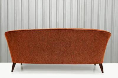 Joaquim Tenreiro 1960s Brazilian Modern Sofa Concha in Hardwood Fabric by Joaquim Tenreiro
