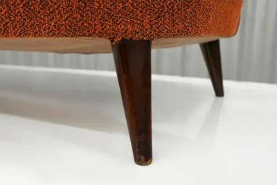 Joaquim Tenreiro 1960s Brazilian Modern Sofa Concha in Hardwood Fabric by Joaquim Tenreiro