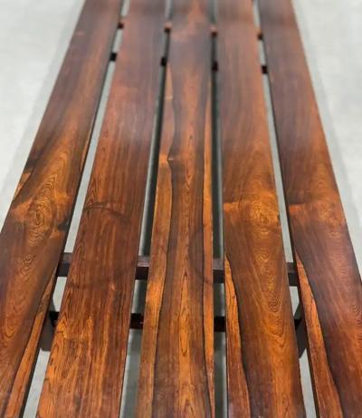 Joaquim Tenreiro Brazilian Mid Century Bench in Hardwood Attributed to Joaquim Tenreiro 1960 s
