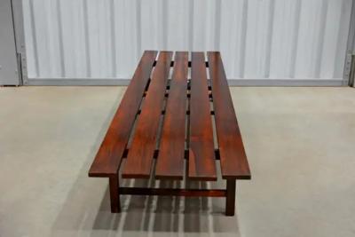 Joaquim Tenreiro Brazilian Mid Century Bench in Hardwood Attributed to Joaquim Tenreiro 1960 s