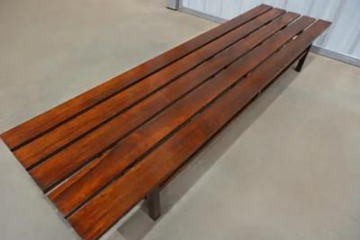 Joaquim Tenreiro Brazilian Mid Century Bench in Hardwood Attributed to Joaquim Tenreiro 1960 s
