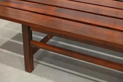 Joaquim Tenreiro Brazilian Mid Century Bench in Hardwood Attributed to Joaquim Tenreiro 1960 s