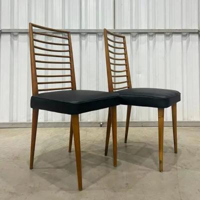 Joaquim Tenreiro Brazilian Mid Century Chairs in Hardwood Leather by Joaquim Tenreiro c 1950
