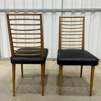 Joaquim Tenreiro Brazilian Mid Century Chairs in Hardwood Leather by Joaquim Tenreiro c 1950