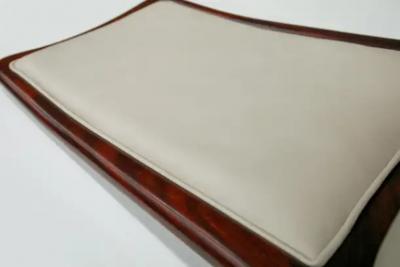 Joaquim Tenreiro Brazilian Modern 10 Chair Set in Hardwood Beige Leather Joaquim Tenreiro 1960s