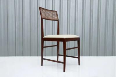 Joaquim Tenreiro Brazilian Modern 4 Chair Set in Hardwood Cane Joaquim Tenreiro Brazil 1950s