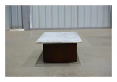 Joaquim Tenreiro Brazilian Modern Coffee Table in Hardwood and Marble Joaquim Tenreiro 1950s