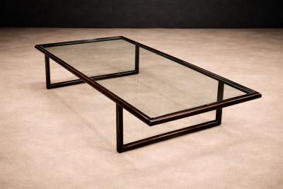 Joaquim Tenreiro Brazilian Modern Coffee Table in Rosewood Glass Joaquim Tenreiro 1960s