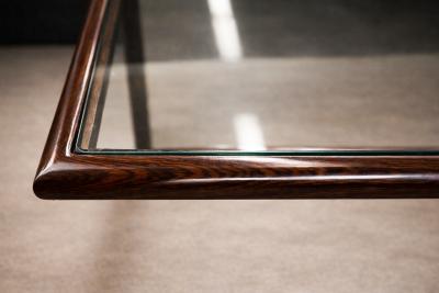 Joaquim Tenreiro Brazilian Modern Coffee Table in Rosewood Glass Joaquim Tenreiro 1960s