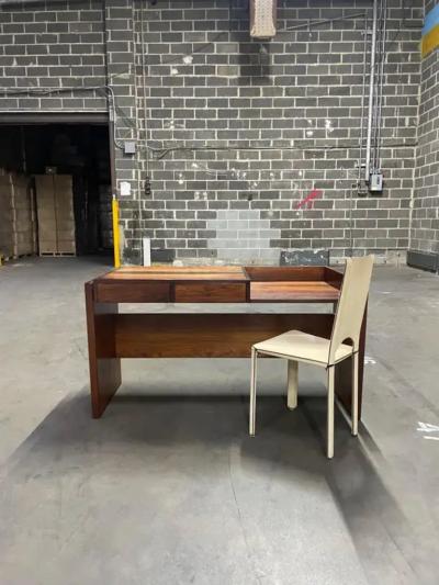 Joaquim Tenreiro Brazilian Modern Desk in Hardwood by Joaquim Tenreiro for Bloch 1966 Brazil