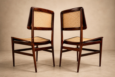 Joaquim Tenreiro Brazilian Modern Set of Ten Chairs in Rosewood Cane Joaquim Tenreiro 1960s