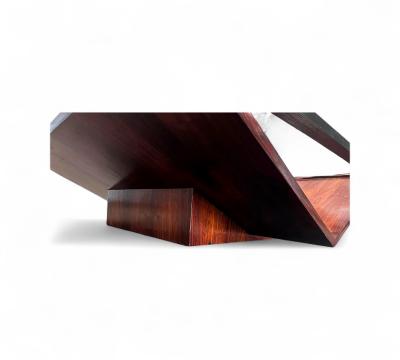 Joaquim Tenreiro Coffee Table in Rosewood Glass Metal Att to Joaquim Tenreiro 1960s
