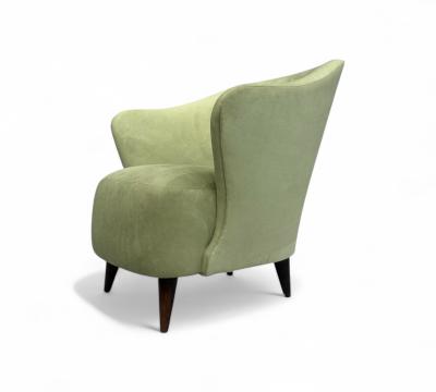 Joaquim Tenreiro Concha Armchair in Ultra Suede Att to Joaquim Tenreiro 1950s Lot 138V2