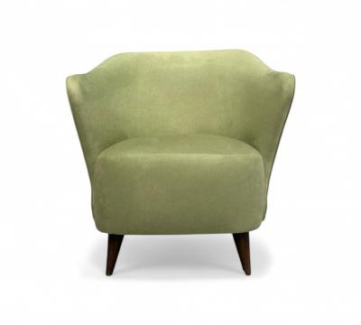 Joaquim Tenreiro Concha Armchair in Ultra Suede Att to Joaquim Tenreiro 1950s Lot 138V2