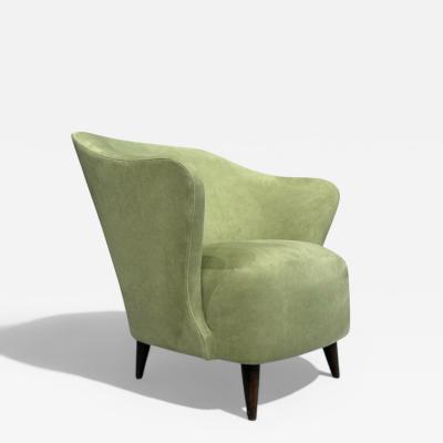 Joaquim Tenreiro Concha Armchair in Ultra Suede Att to Joaquim Tenreiro 1950s Lot 138V2