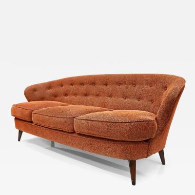 Joaquim Tenreiro Concha Sofa in Hardwood Chenille Joaquim Tenreiro 1960s Lot 333A