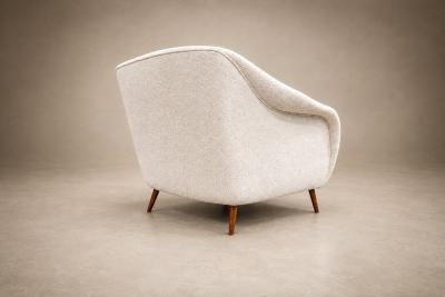 Joaquim Tenreiro Curva Armchair with Tubular Legs in Boucl by Joaquim Tenreiro for Langenbach