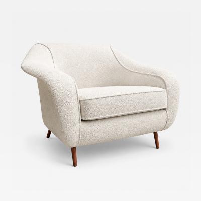 Joaquim Tenreiro Curva Armchair with Tubular Legs in Boucl by Joaquim Tenreiro for Langenbach