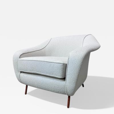 Joaquim Tenreiro Curva armchair with Tubular Legs in Boucle Joaquim Tenreiro 1960 Lot 760