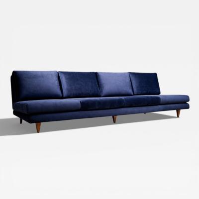 Joaquim Tenreiro Four Seat Sofa in Hardwood by Joaquim Tenreiro 1950s Lot 500A