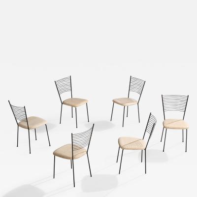 Joaquim Tenreiro Joaquim Tenreiro Attribution Dining Room Chairs in Metal Brazil 1950s