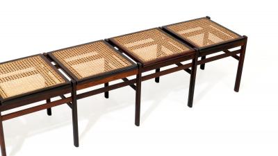 Joaquim Tenreiro Joaquim Tenreiro Brazilian Rosewood and Cane Bench