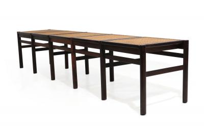 Joaquim Tenreiro Joaquim Tenreiro Brazilian Rosewood and Cane Bench