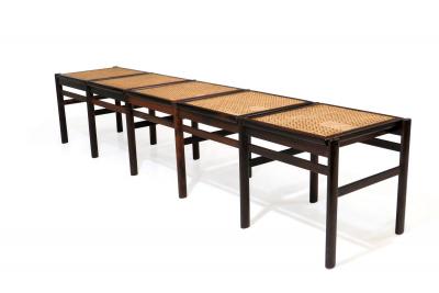 Joaquim Tenreiro Joaquim Tenreiro Brazilian Rosewood and Cane Bench