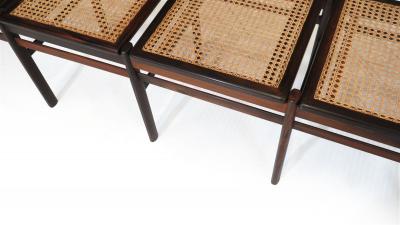 Joaquim Tenreiro Joaquim Tenreiro Brazilian Rosewood and Cane Bench