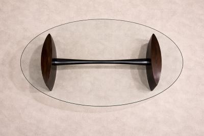 Joaquim Tenreiro Joaquim Tenreiro Rosewood Crystal Coffee Table Brazil 1960s