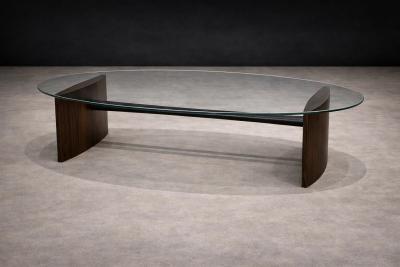 Joaquim Tenreiro Joaquim Tenreiro Rosewood Crystal Coffee Table Brazil 1960s