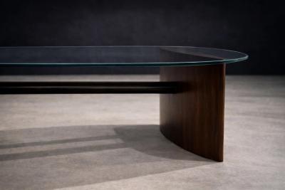 Joaquim Tenreiro Joaquim Tenreiro Rosewood Crystal Coffee Table Brazil 1960s