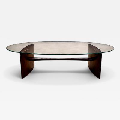 Joaquim Tenreiro Joaquim Tenreiro Rosewood Crystal Coffee Table Brazil 1960s