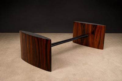 Joaquim Tenreiro Joaquim Tenreiro Rosewood Crystal Coffee Table Organic Form Brazil 1960s