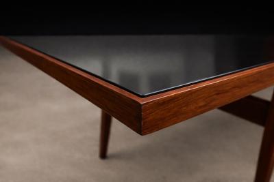 Joaquim Tenreiro Large Coffee Table in Rosewood and Glass by Joaquim Tenreiro Brazil 1950s