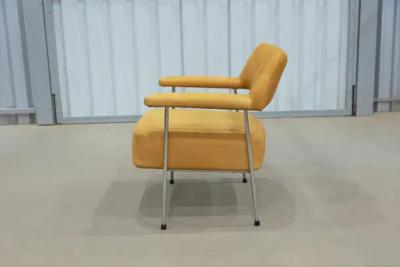Joaquim Tenreiro Mid Century Modern Armchair Set in Metal and Suede by Joaquim Tenreiro Brazil
