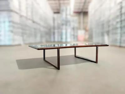 Joaquim Tenreiro Mid Century Modern Coffee Table in Hardwood Glass Joaquim Tenreiro c 1960s